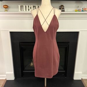 TOBI Mauve Strappy Open-Back Mini Dress – Size M